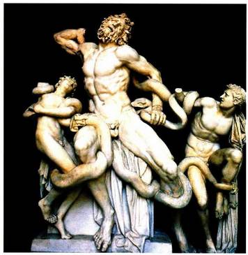 Sugea Laokoonte eta bere semeak jaten ; Virgiliok �Eneidm� obran sartutako greziar mitoa.<br><br>